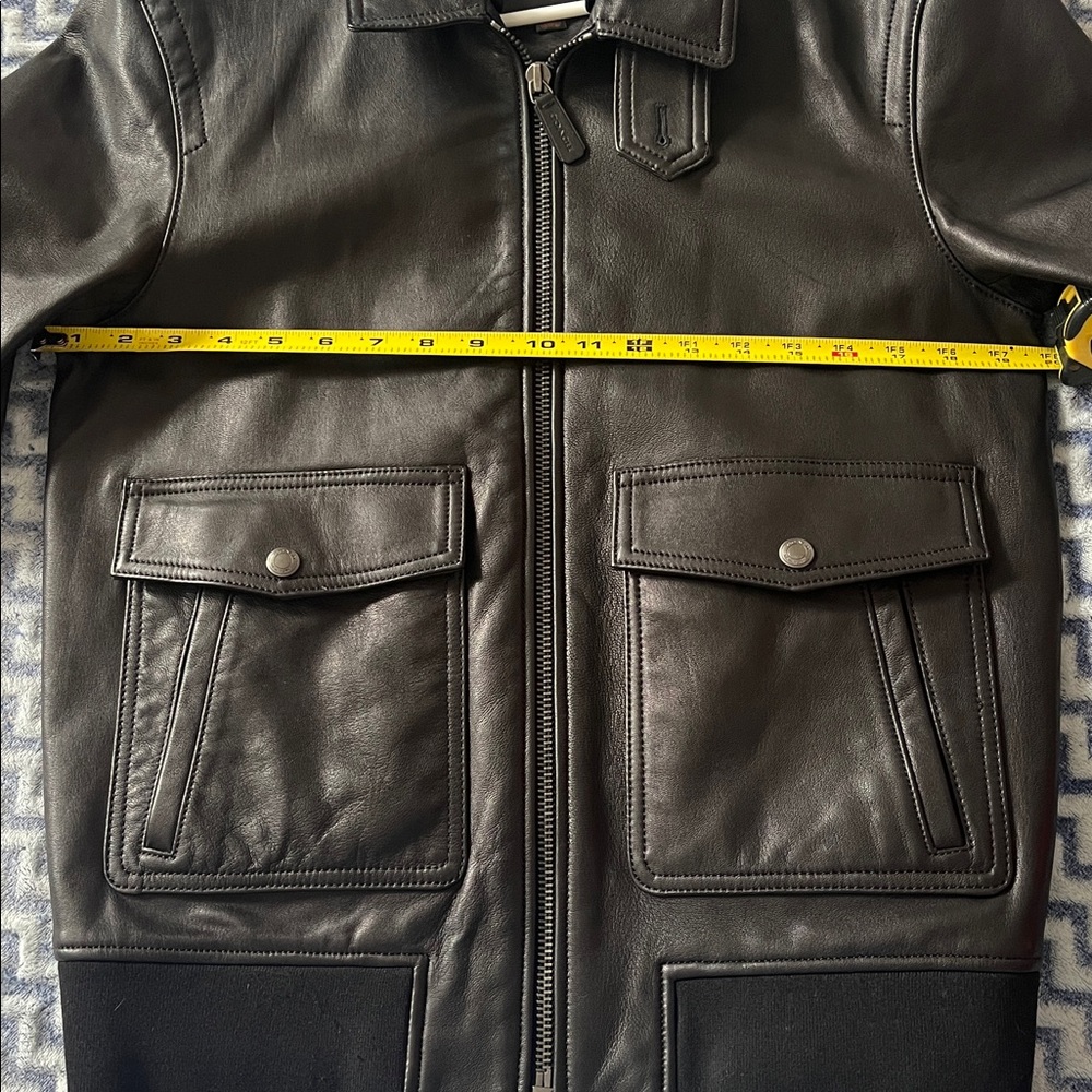 COACH Men’s Goat Leather Moto Jacket - Picture 13 of 16